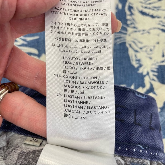 Stella McCartney Cat Print Jeans 26 Blue/Ivory - Picture 8 of 15